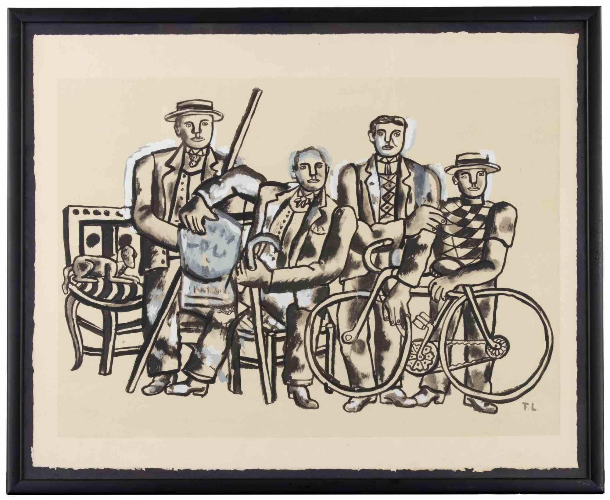 Lithograph realized after Fernand Léger in 1959, on Moulin Richard de Bas paper.

Monogrammed in the plate.

It belongs to the suite "Contrastes", printed by Daniel Jacomet and published by "Au Vent d'Arles".

Edition of 300.

Framed under