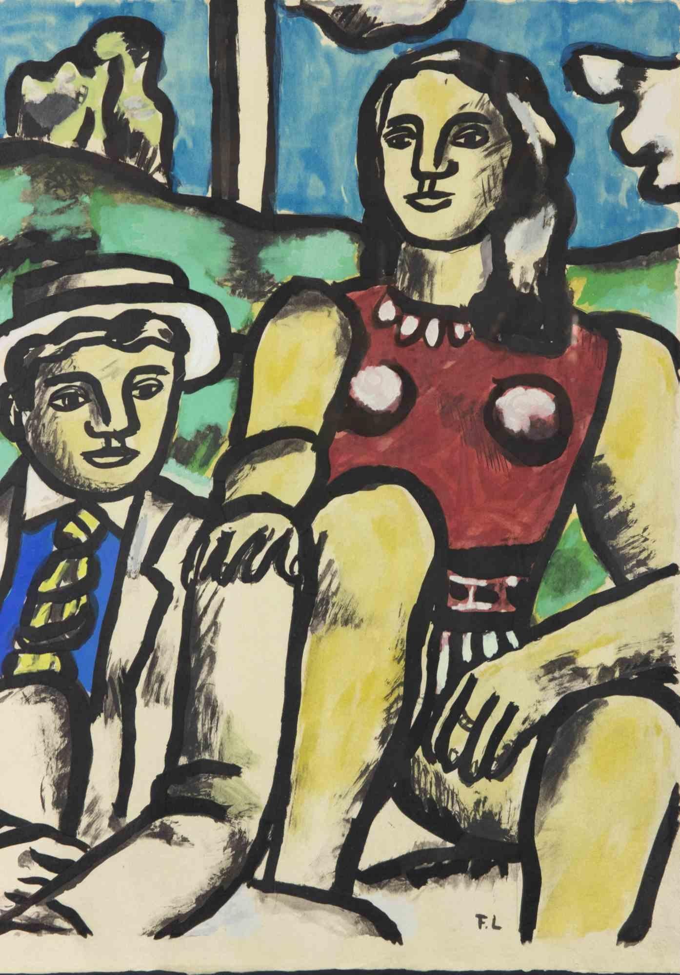 Les Amoureux - Lithographie d'après Fernand Léger - 1959 en vente 1