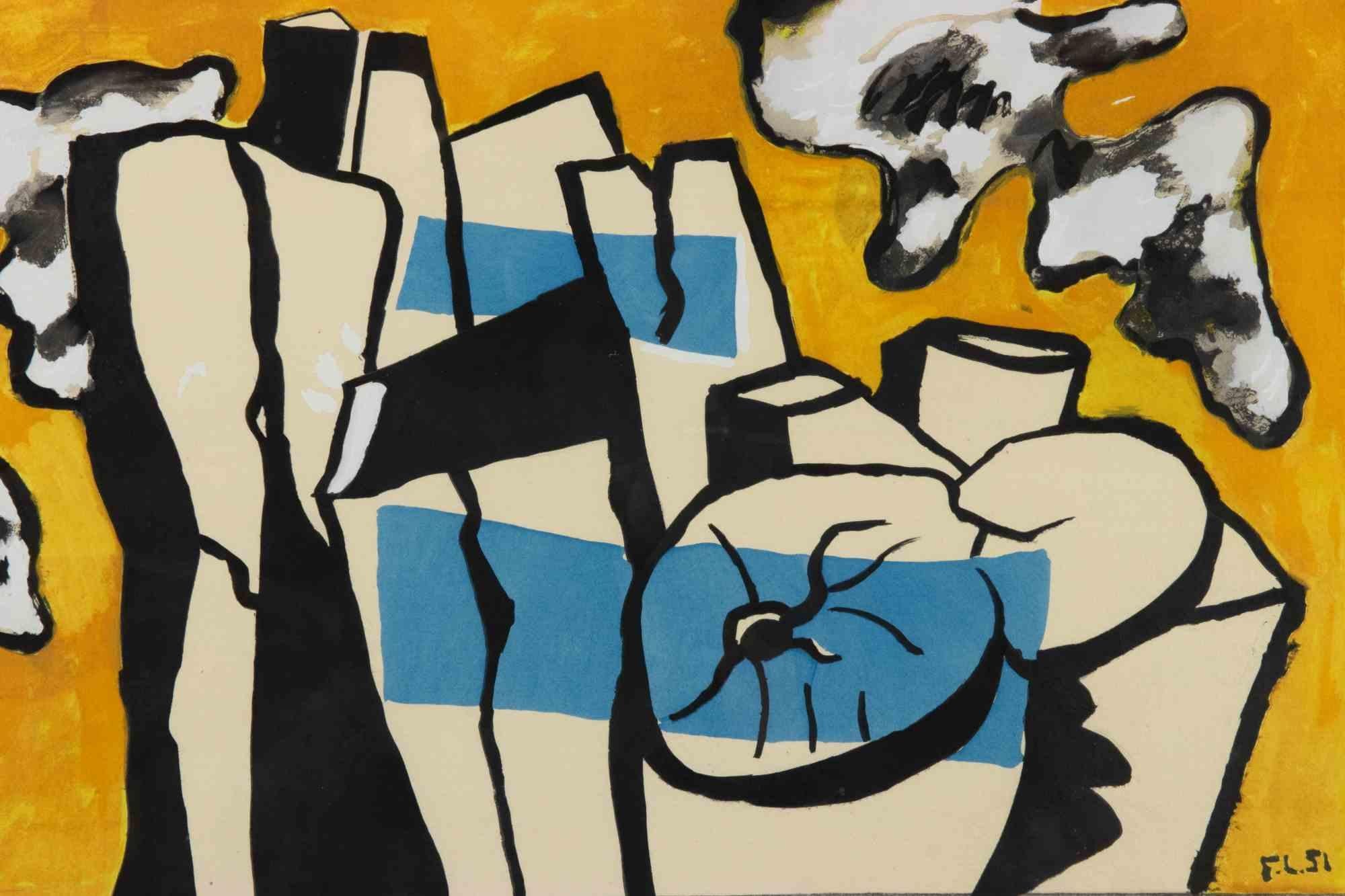 Les Buches - Lithograph after Fernand Léger - 1959 For Sale 1