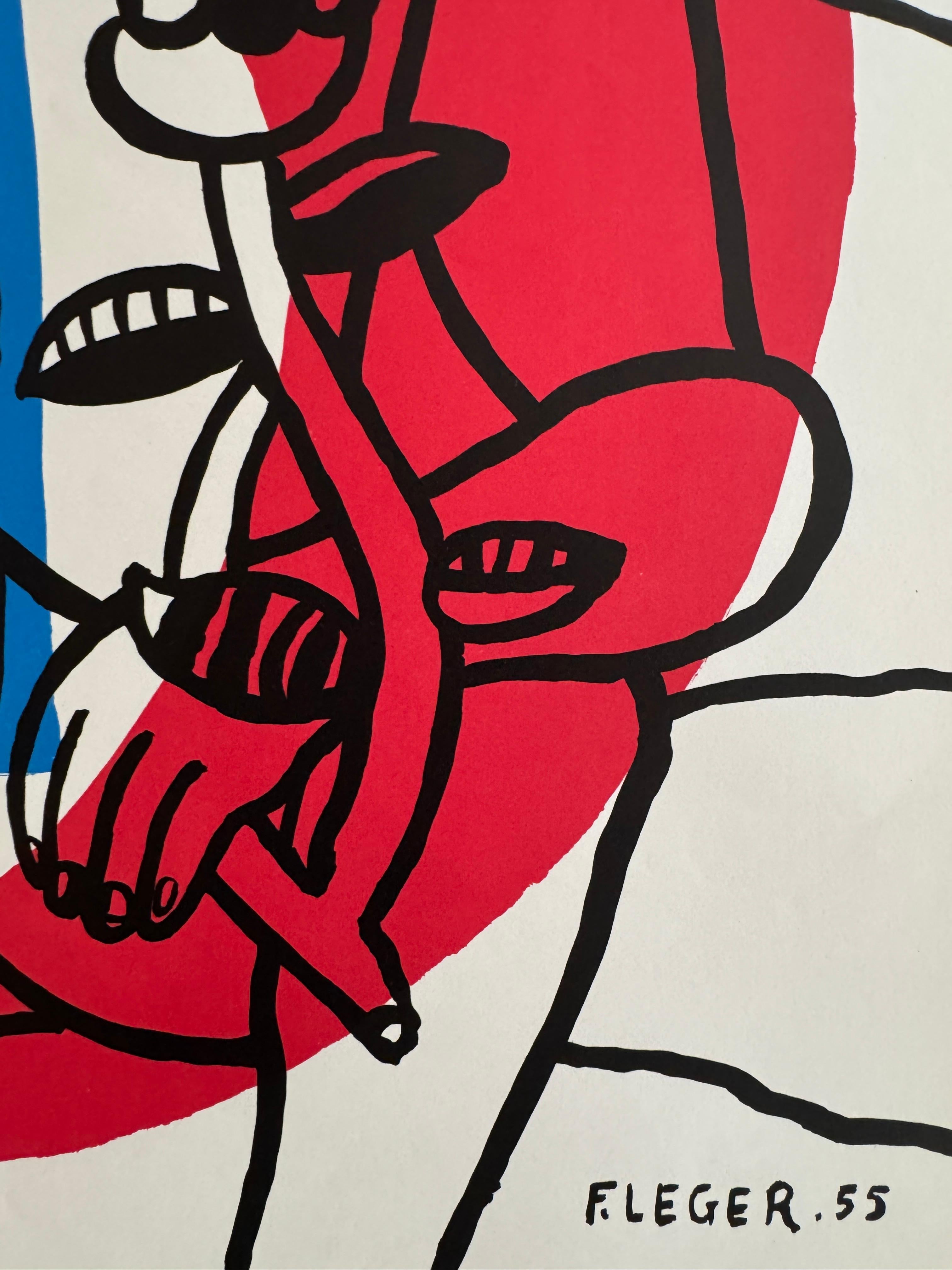 Les Deux Amoureux, Musee de Lyon, Lithograph, 1955 For Sale 2