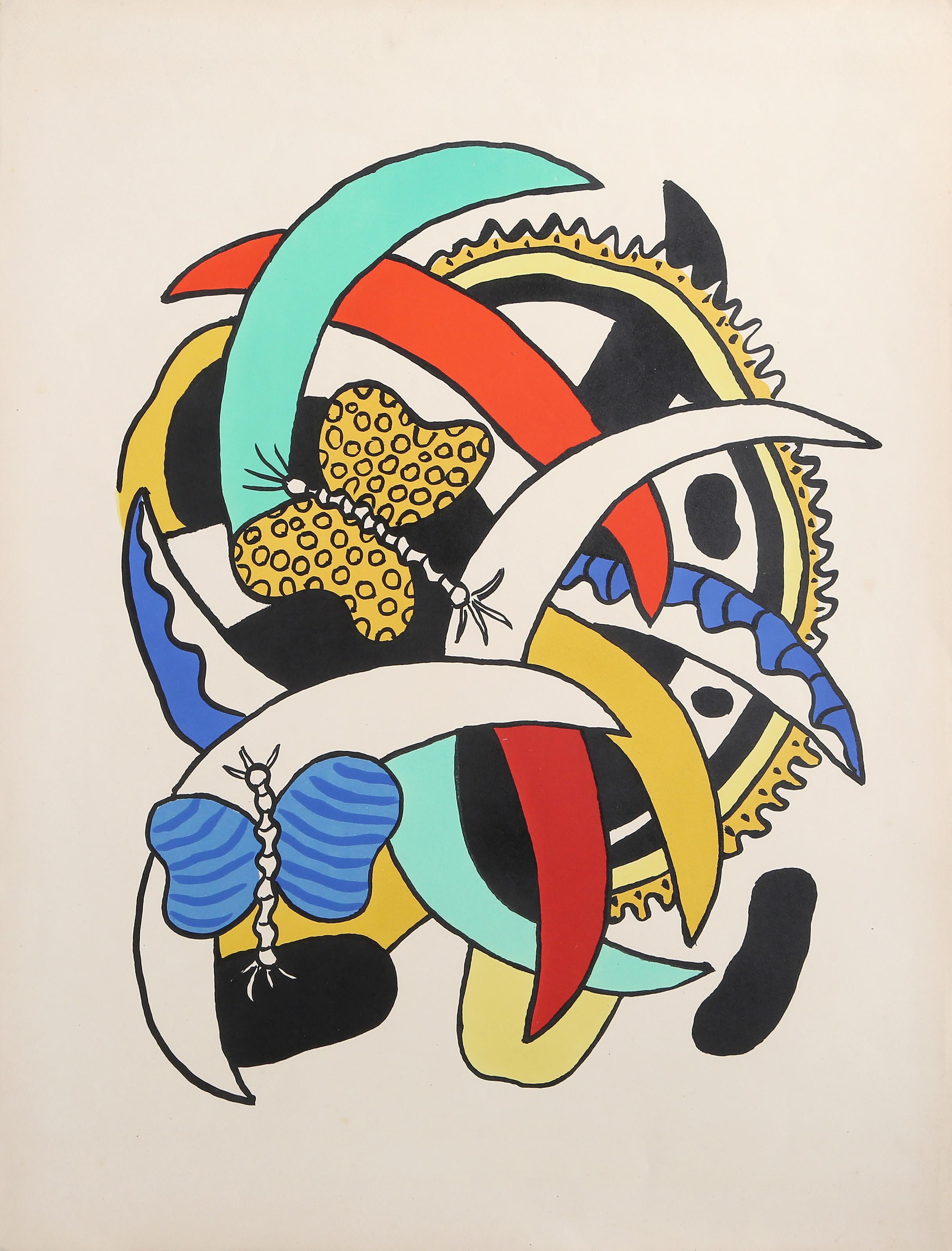 Les Papillons
Fernand Leger, French (1881–1955)
Date: 1948
Lithograph on Arches (unsigned)
Image Size: 20 x 16 inches
Size: 25.75 x 19.5 in. (65.41 x 49.53 cm)
Printer: Mourlot, Paris
Publisher: Galerie L. Leiris, Paris
Reference: Saphire 20