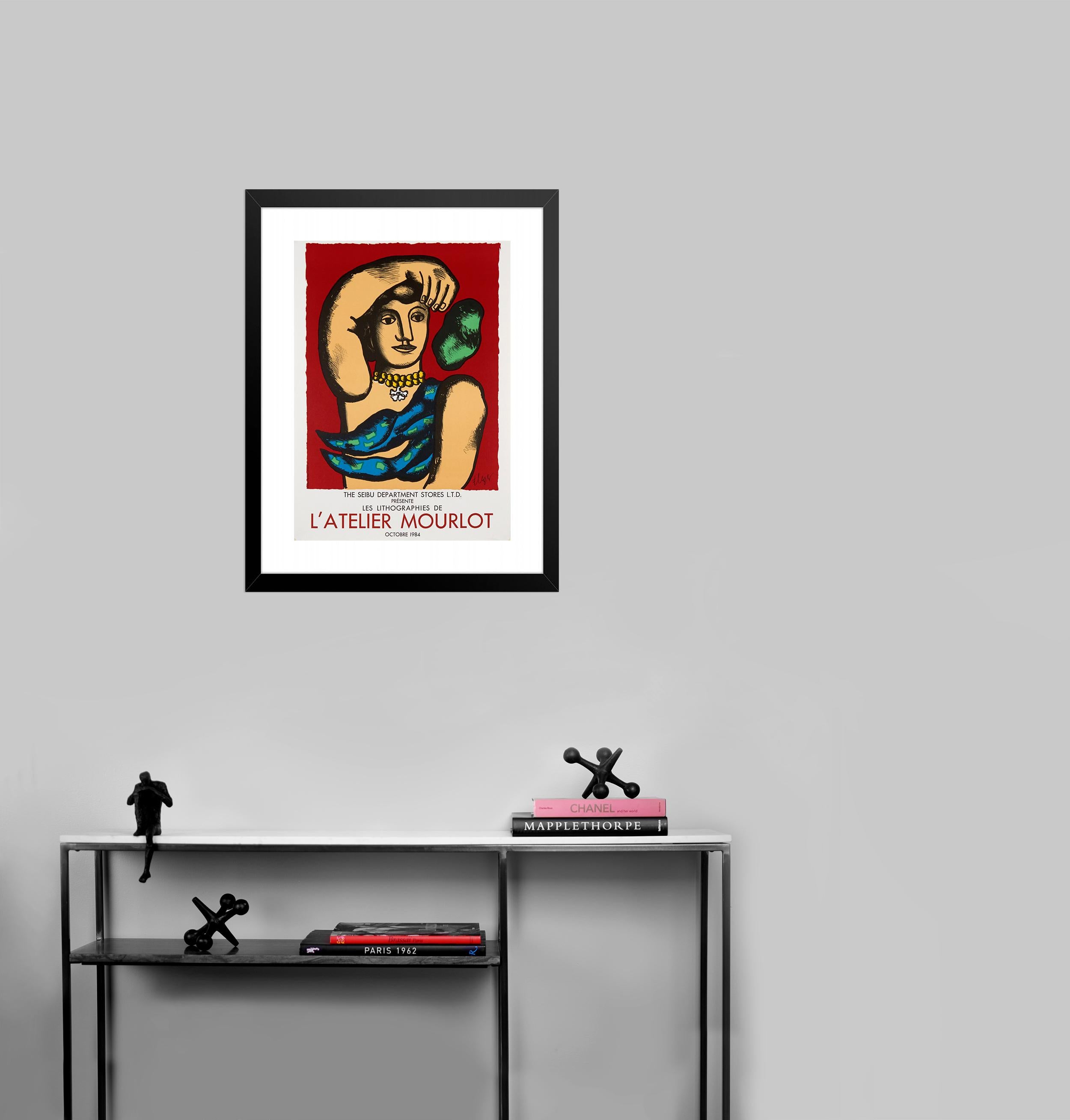 Artist: Fernand Leger

Medium: Lithographic Poster, 1984

Dimensions: 28.5 x 20.5 in, 72.4 x 52.1 cm

Classic Poster Paper - Perfect Condition A+

This colorful lithographic poster was printed for an exhibition of Atelier Mourlot prints in Tokyo at
