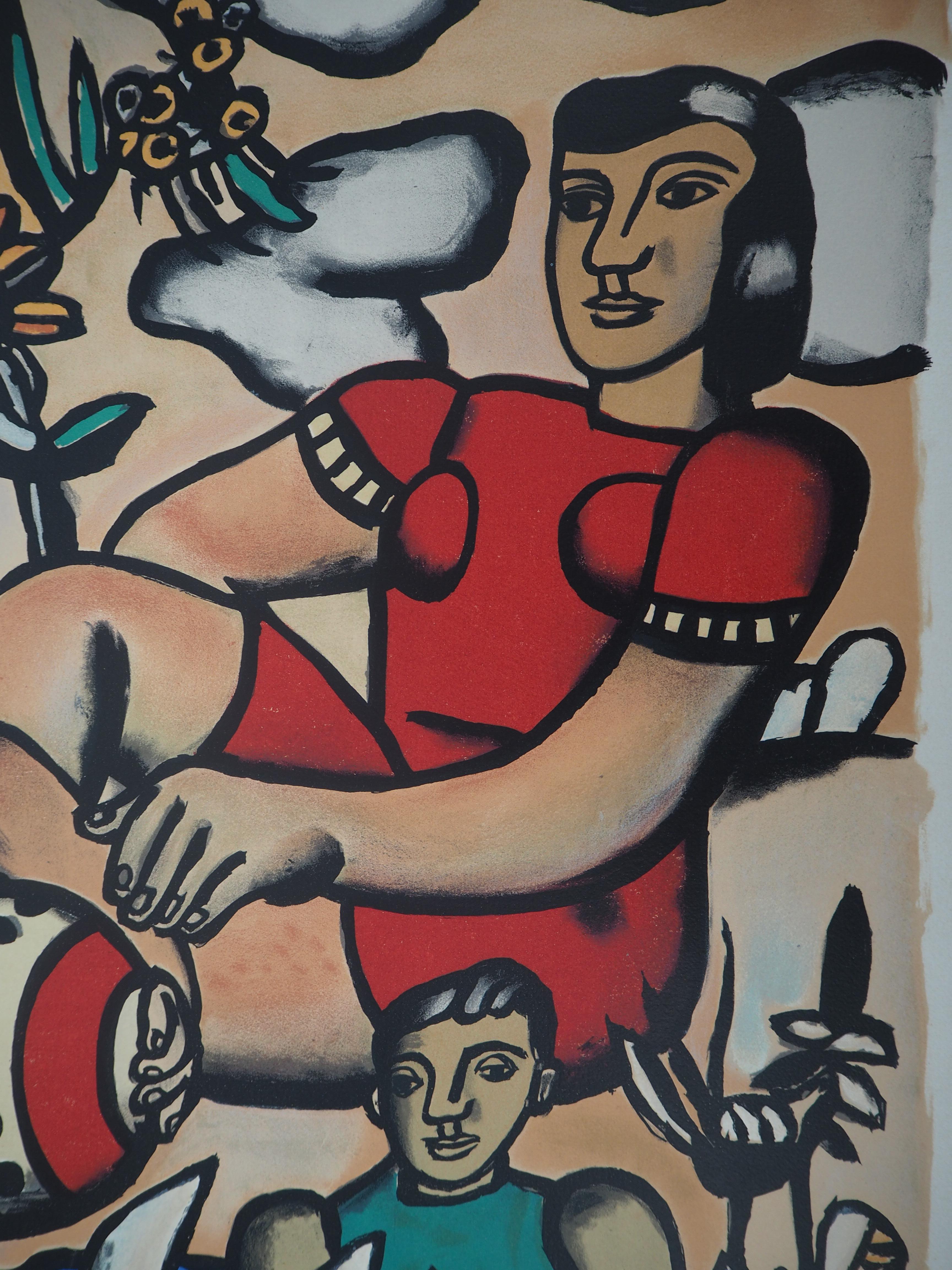 Fernand LÉGER 
Mother and her two boys, 1953

Lithograph in colors 
Printed signature in the plate
On vellum Arches 63 x 48 cm (c. 24,8 x 18,9 Inches)
Numbered /600ex

Excellent condition