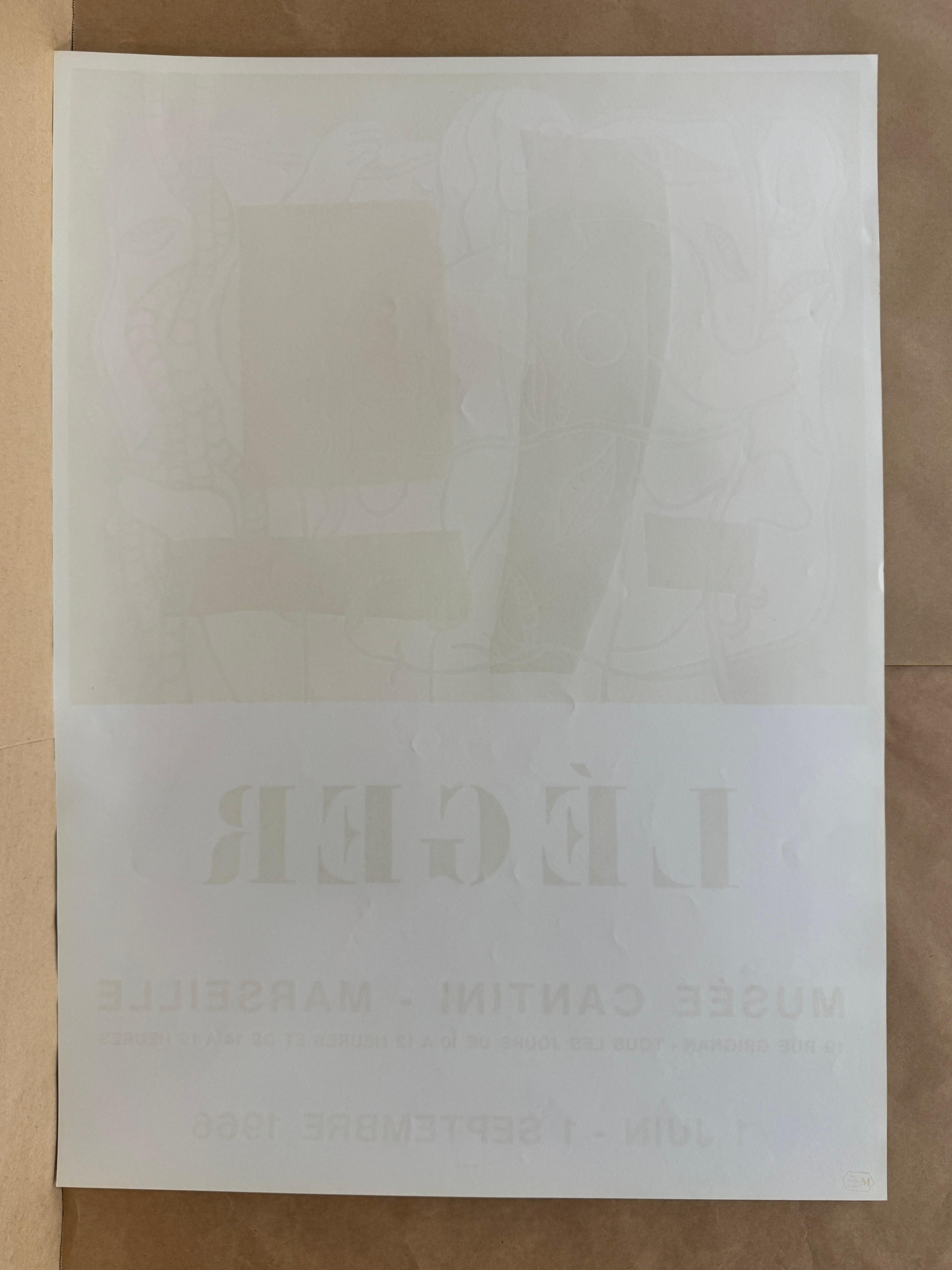Lithografisches Plakat des Musée Cantini von Fernand Leger, 1966 im Angebot 1