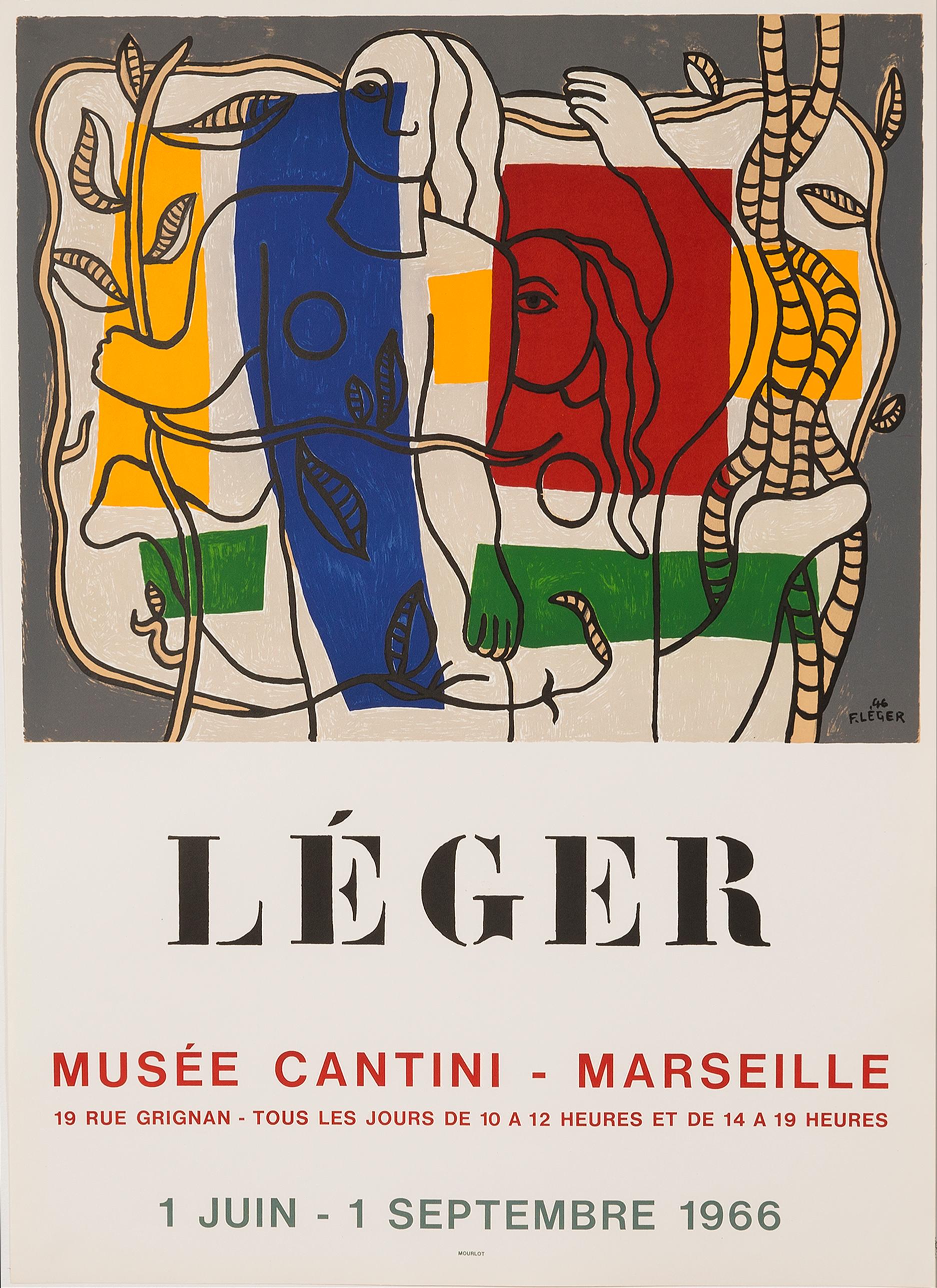 Musée Cantini lithographic poster by Fernand Leger, 1966