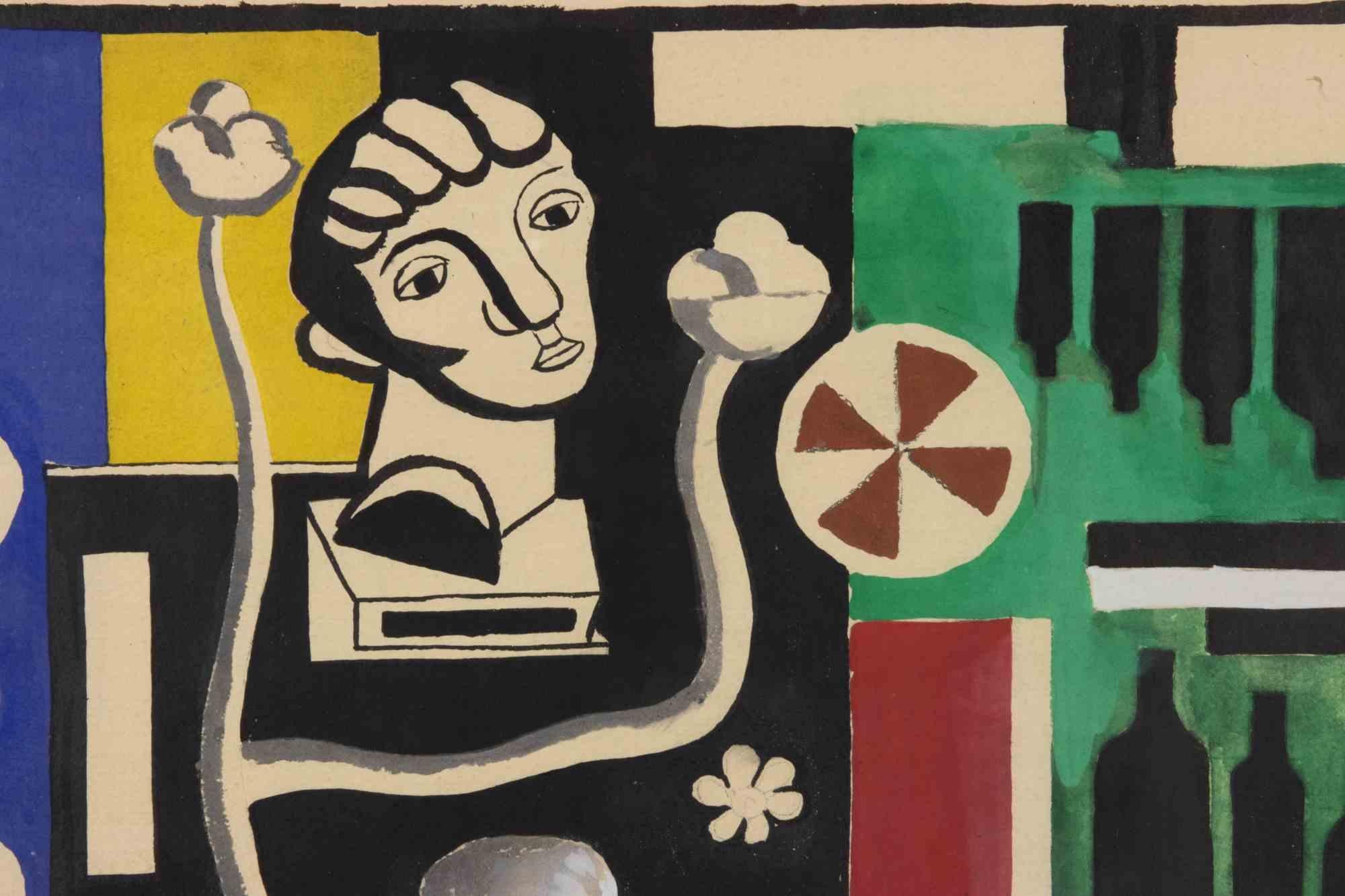 Nature Morte au Buste - Lithographie d'après Fernand Léger - 1959 en vente 1