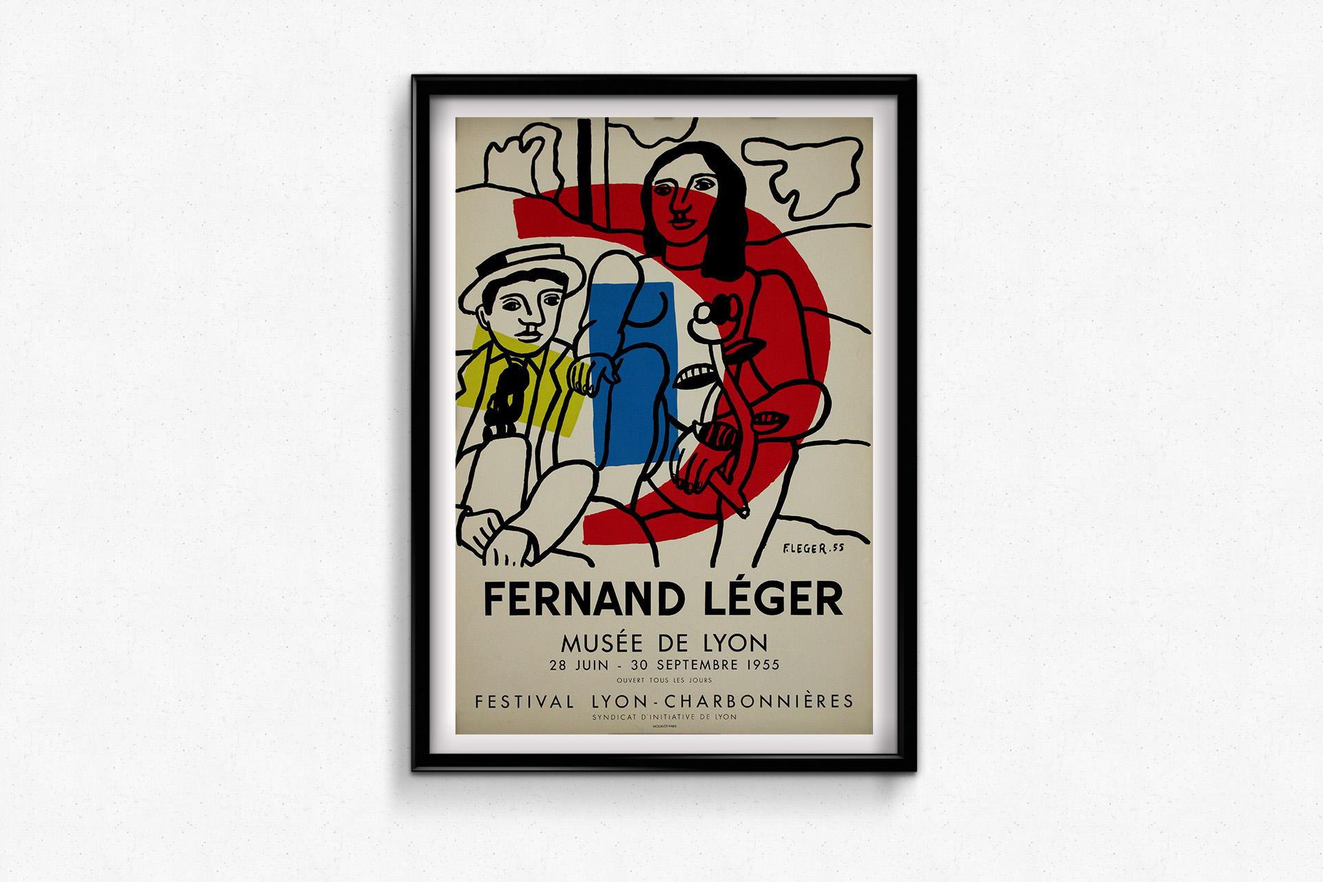 Original 1955 exhibition poster by Fernand Léger - Festival Lyon Charbonnieres For Sale 1
