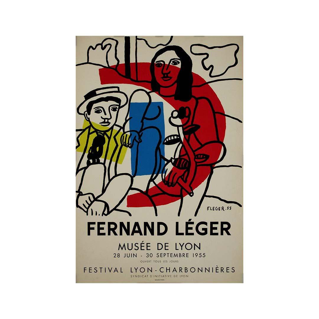 Original 1955 exhibition poster by Fernand Léger - Festival Lyon Charbonnieres For Sale 3