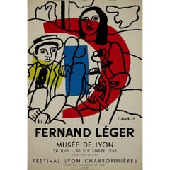 Original 1955 exhibition poster by Fernand Léger - Festival Lyon Charbonnieres