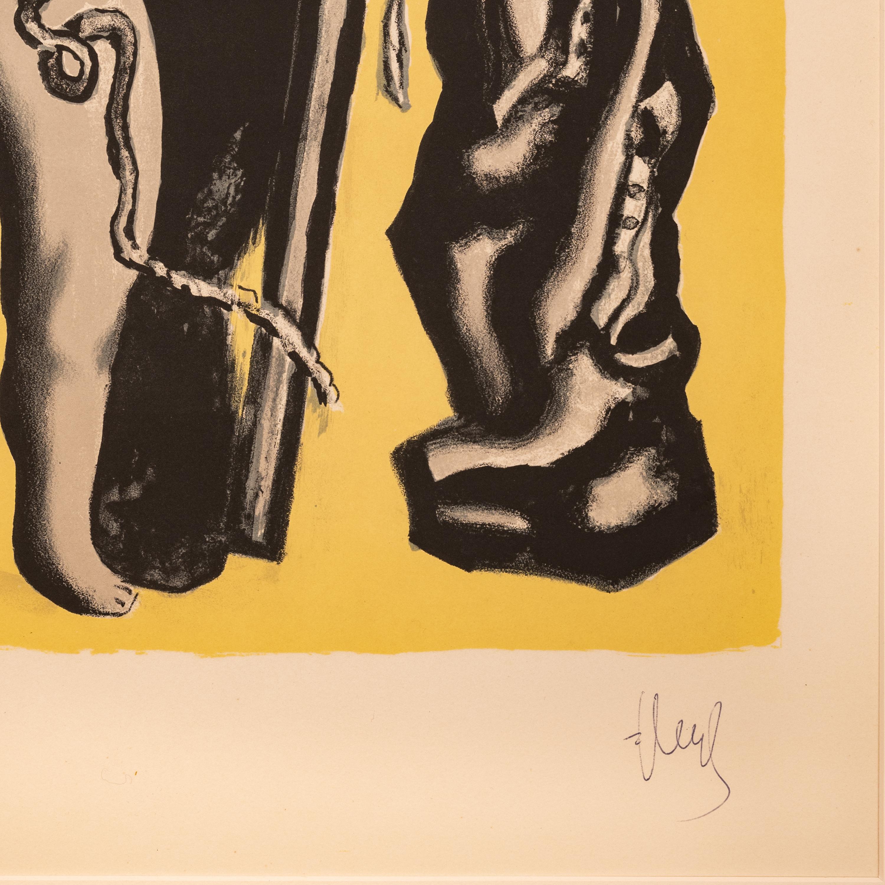 Original French MCM Modernist Signed Abstract Lithograph Fernand Leger 1952 For Sale 2
