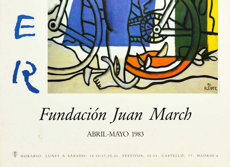 Original Vintage Exhibition Poster Fernand Leger Fundacion Juan March Cycling - White Print by Fernand Léger