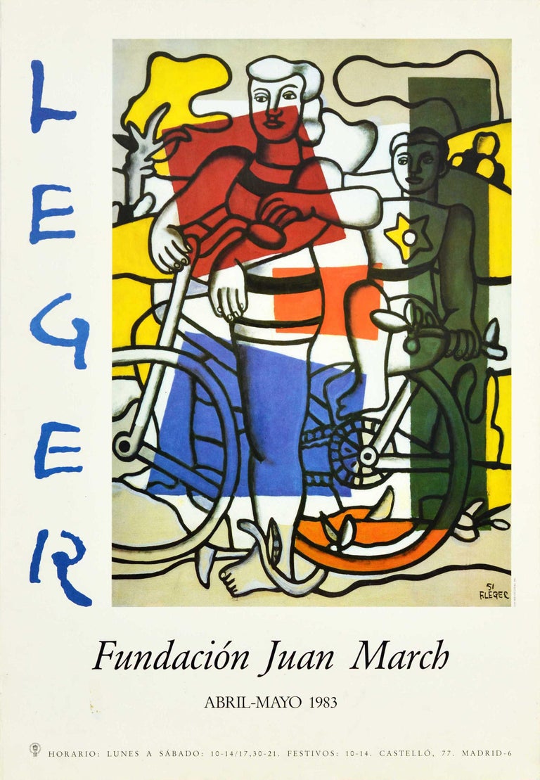 Fernand Léger Print - Original Vintage Exhibition Poster Fernand Leger Fundacion Juan March Cycling