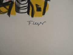 Parigi :  La strada di Dantzig - litografia originale, firmata a mano, 1959