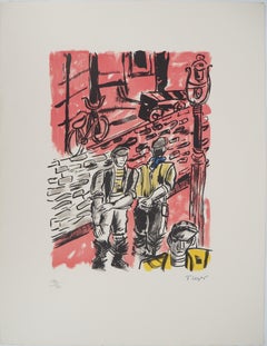Paris :  La rue de Dantzig - Lithographie originale, signée à la main, 1959