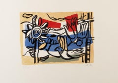 Paysage aux deux oiseaux, Lithographie Modernity de Fernand Leger