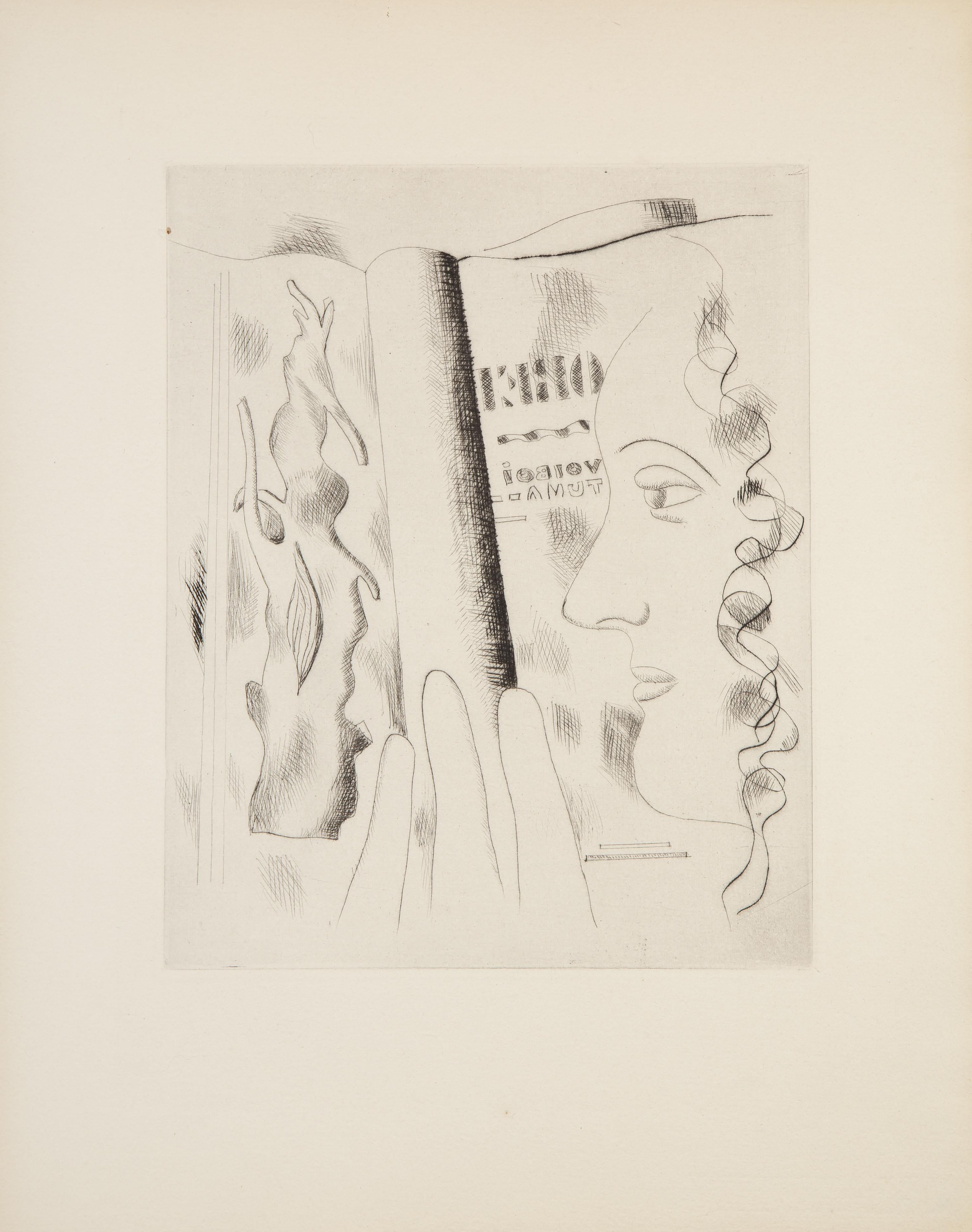 Profil de Femme, Modern Drypoint Etching by Fernand Leger - Print by Fernand Léger