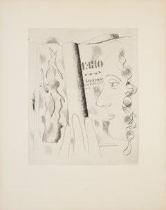 Profil de Femme, Modern Drypoint Etching by Fernand Leger