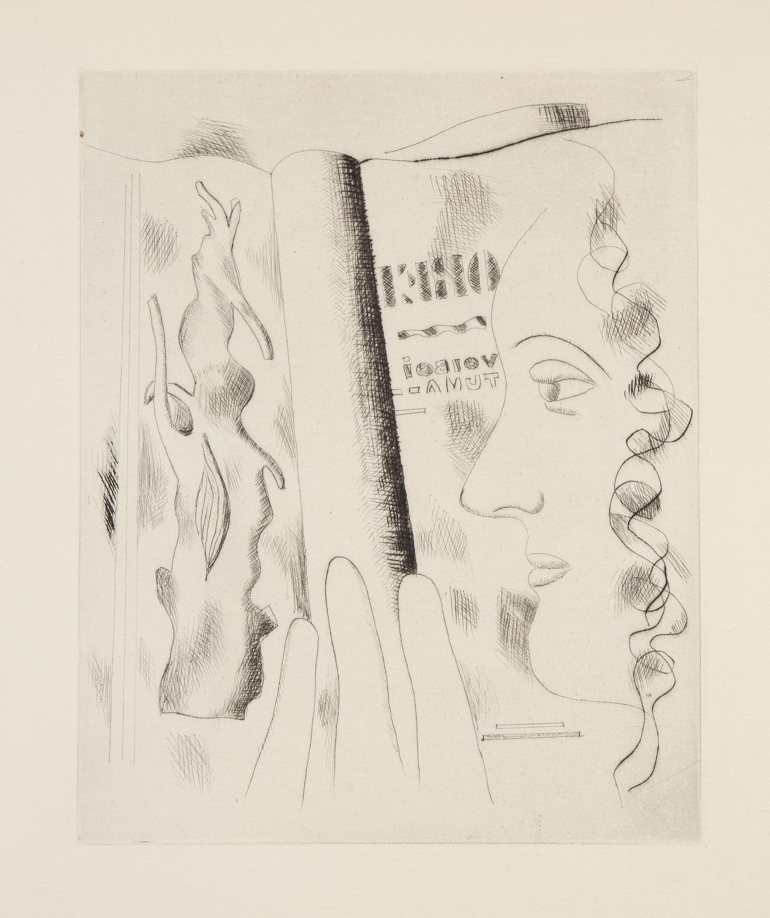 Fernand Léger Abstract Print - Profil de Femme, Modern Drypoint Etching by Fernand Leger