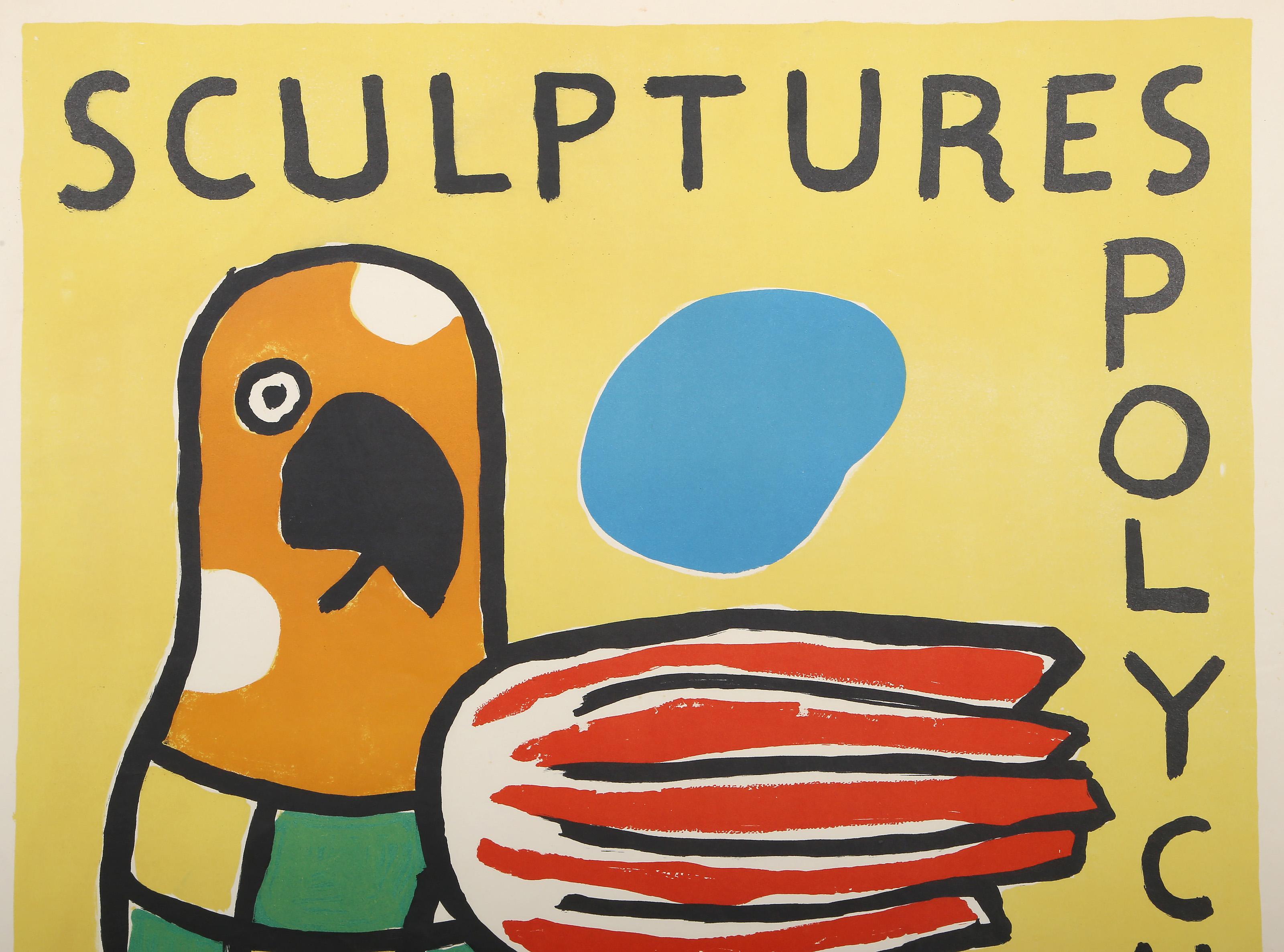 Sculptures Polychromes, affiche lithographique moderne de Fernand Léger en vente 1