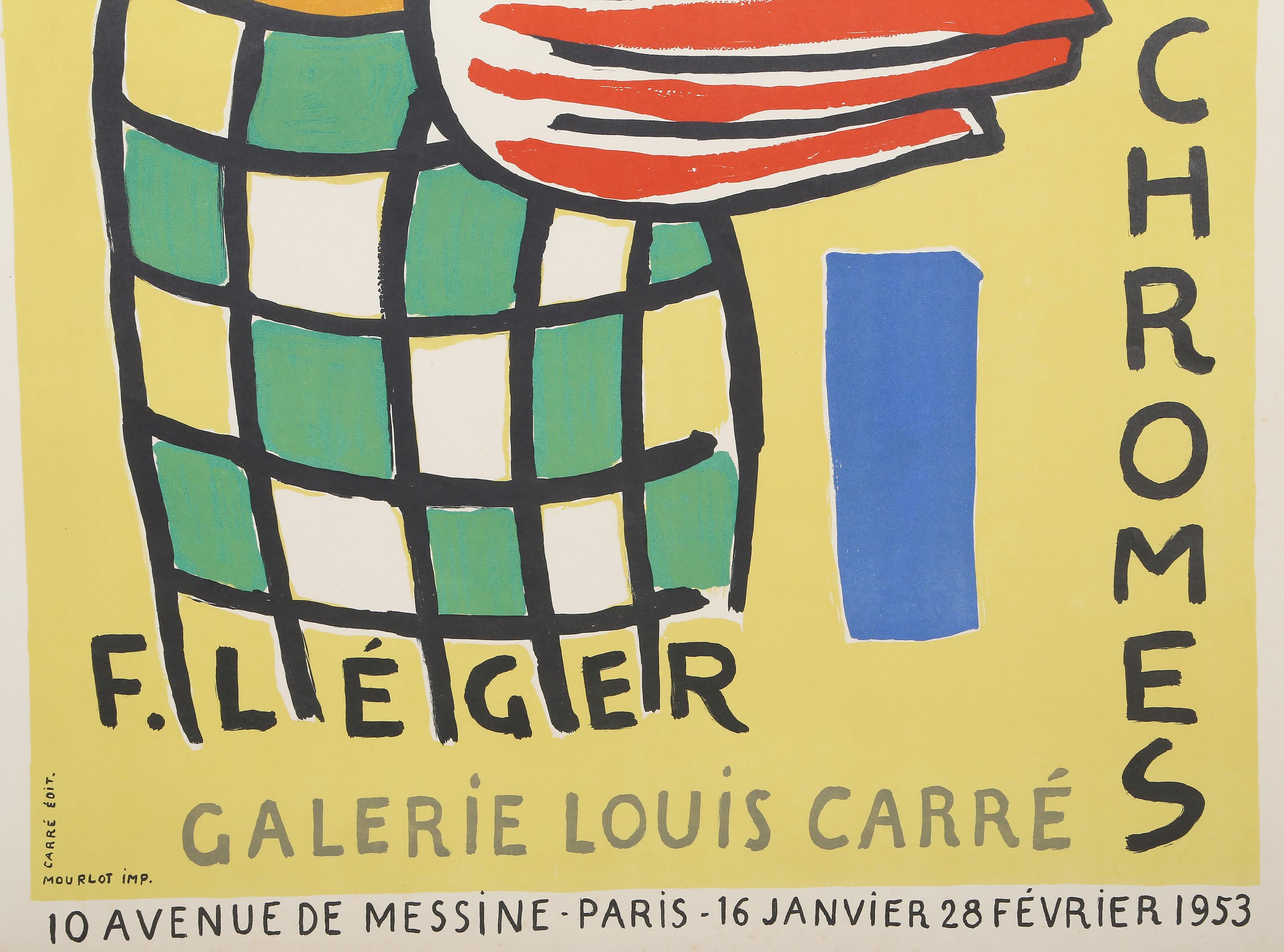 Sculptures Polychromes, affiche lithographique moderne de Fernand Léger en vente 2