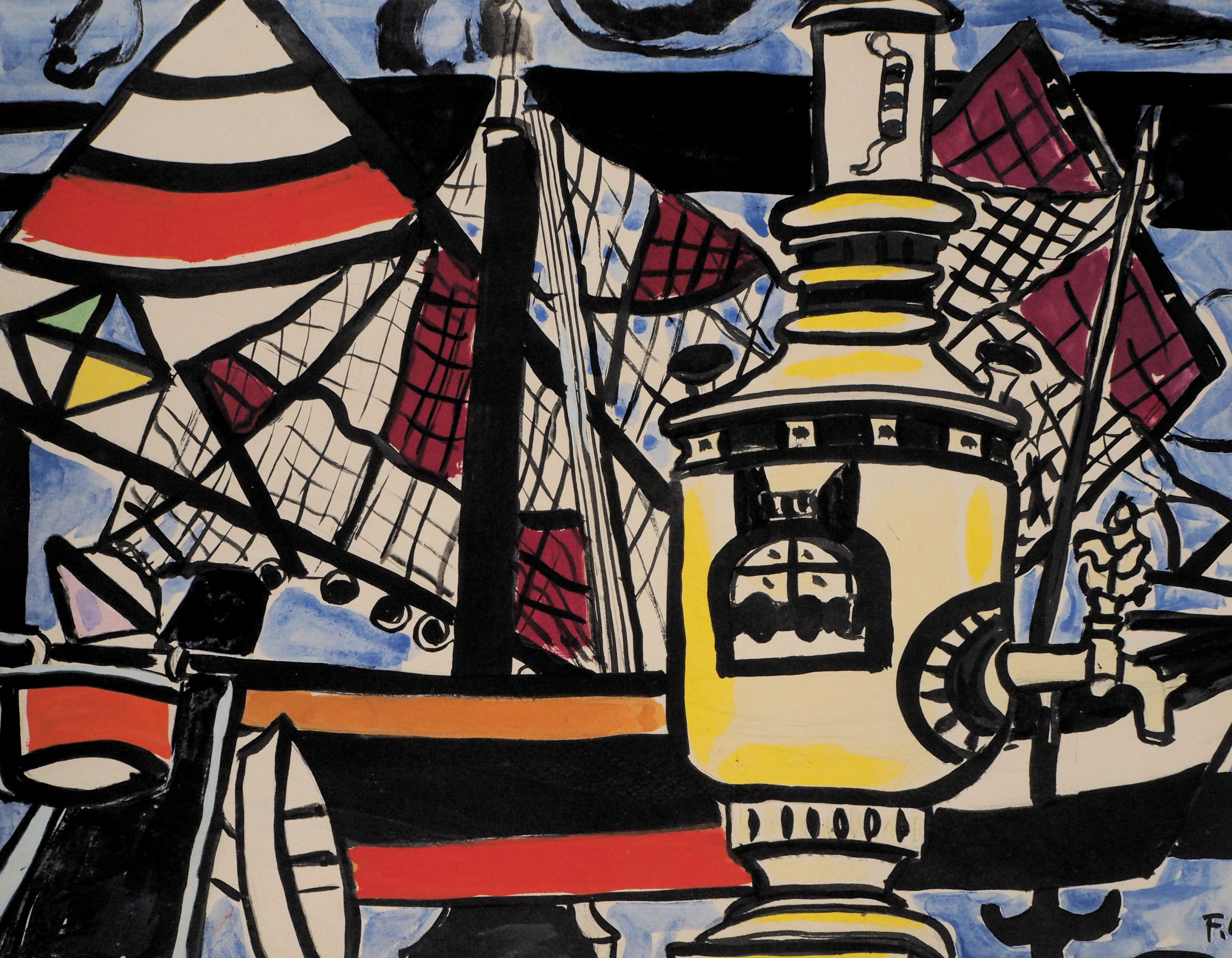 Tea Time : The Samovar - Lithograph and Stencil, 1959 - Print by Fernand Léger