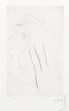 Tete De Femme, Modern Drypoint Etching by Fernand Leger