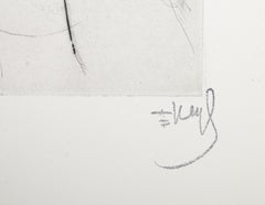 Tete De Femme, gravure à la pointe sèche moderne de Fernand Leger