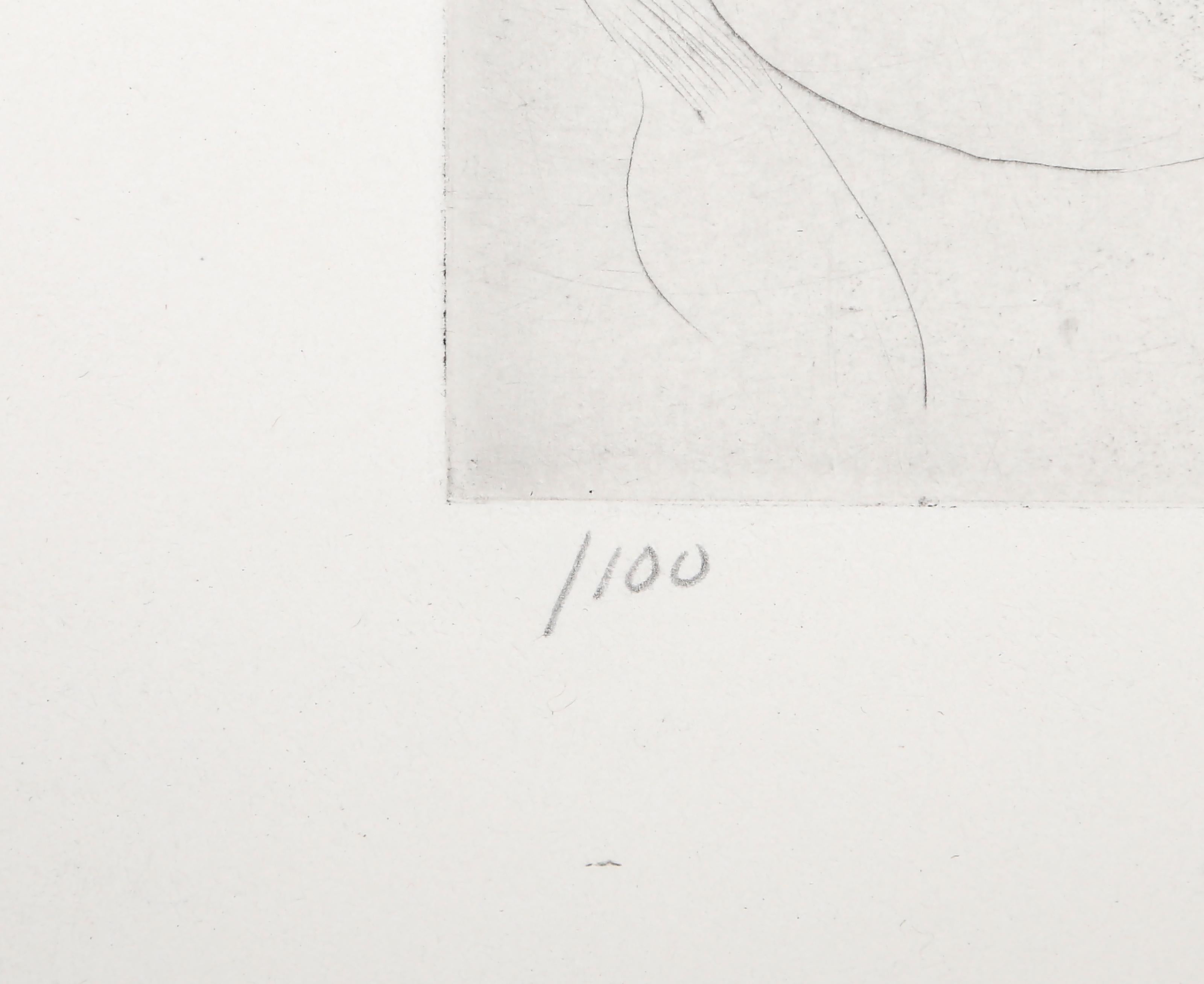Tete De Femme, Modern Drypoint Etching by Fernand Leger For Sale 1