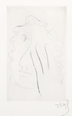 Tete De Femme, Modern Drypoint Etching by Fernand Leger
