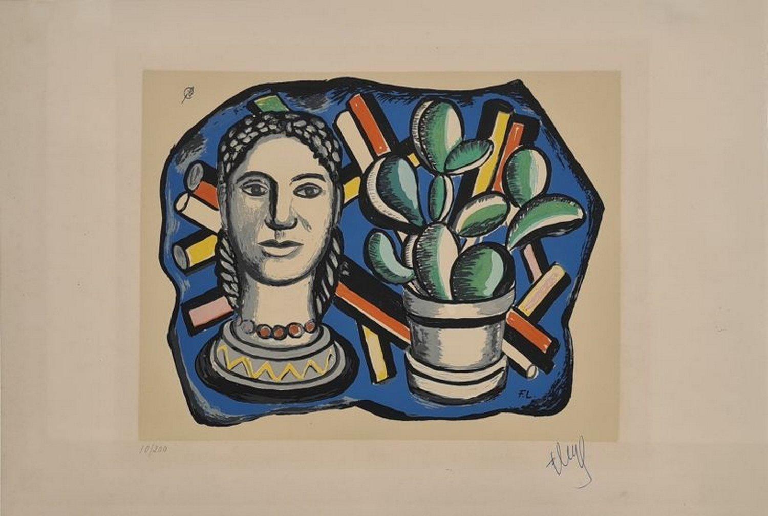 Fernand Léger Abstract Print - Tête et cactus 