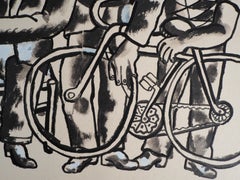The Bicycle Team - Lithograph and Stencil, 1959
