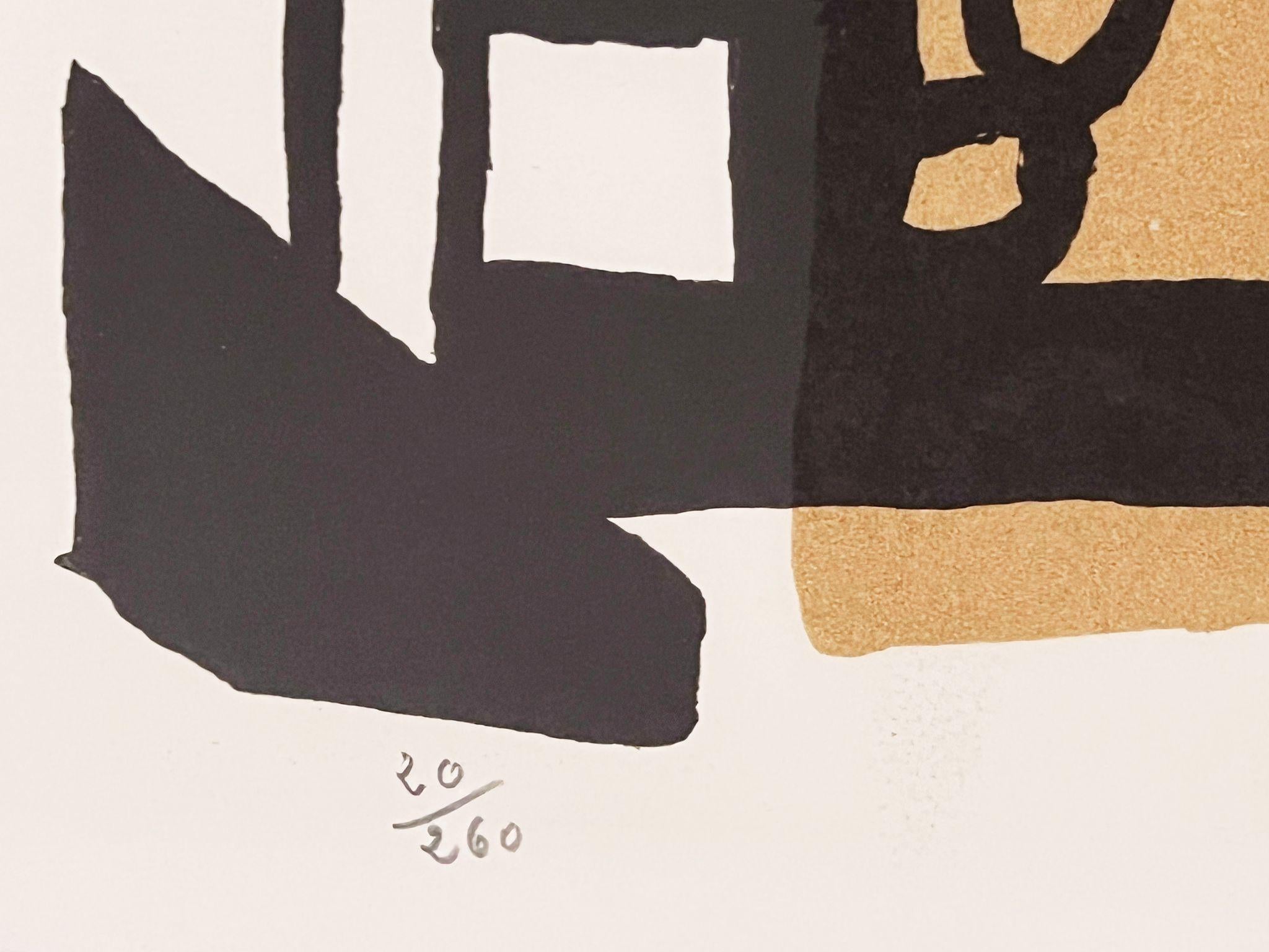 The builders - Abstract Print Beige di Fernand Léger