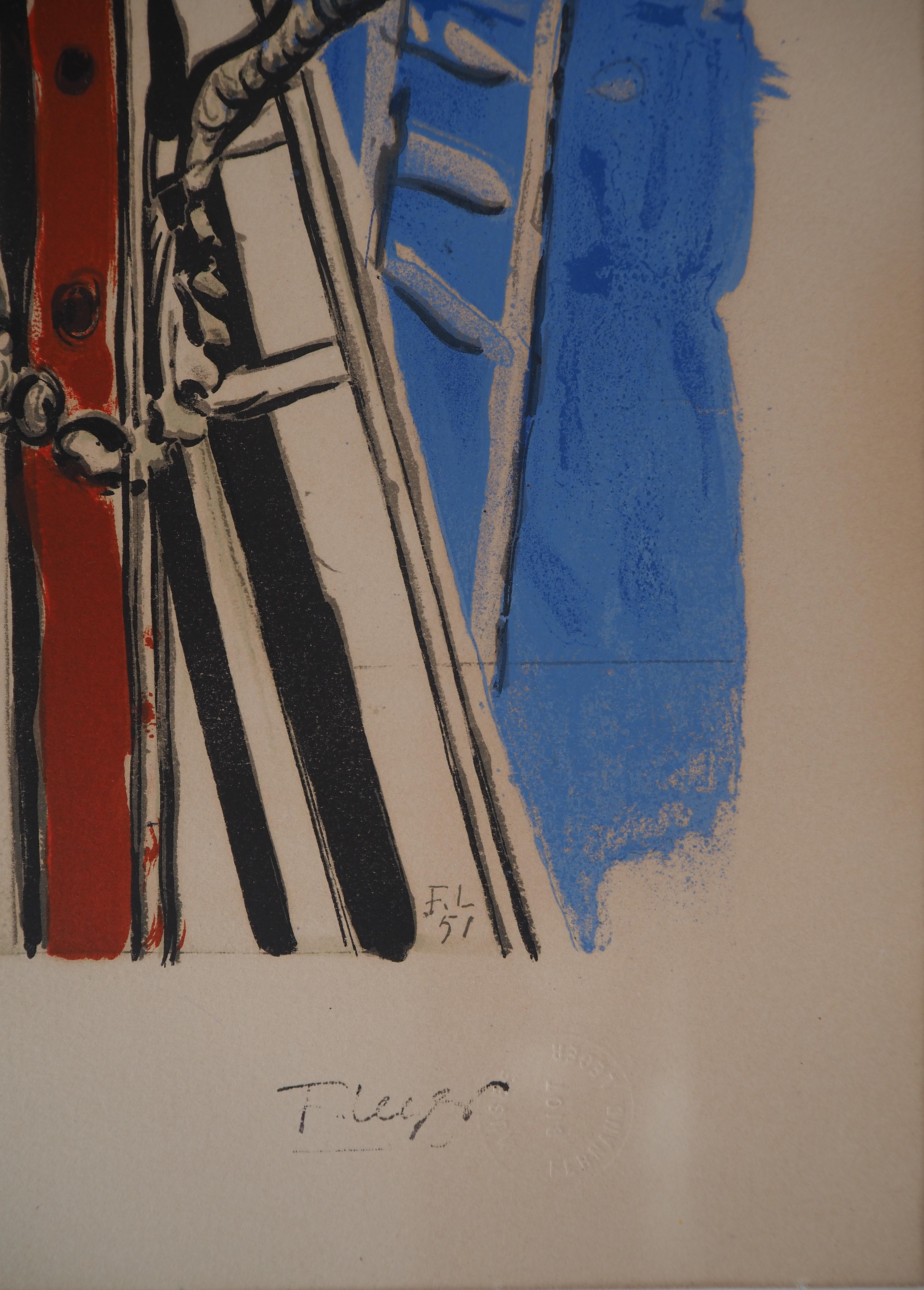 I costruttori (Grattacielo) - Litografia originale (Mourlot) - Print di Fernand Léger