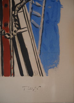 The Builders (Skyscraper) - Original lithograph (Mourlot)
