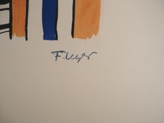 The city : Man in the city - Lithographie originale, signée à la main, 1959