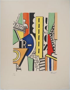 The city : Man in the city - Lithographie originale, signée à la main, 1959