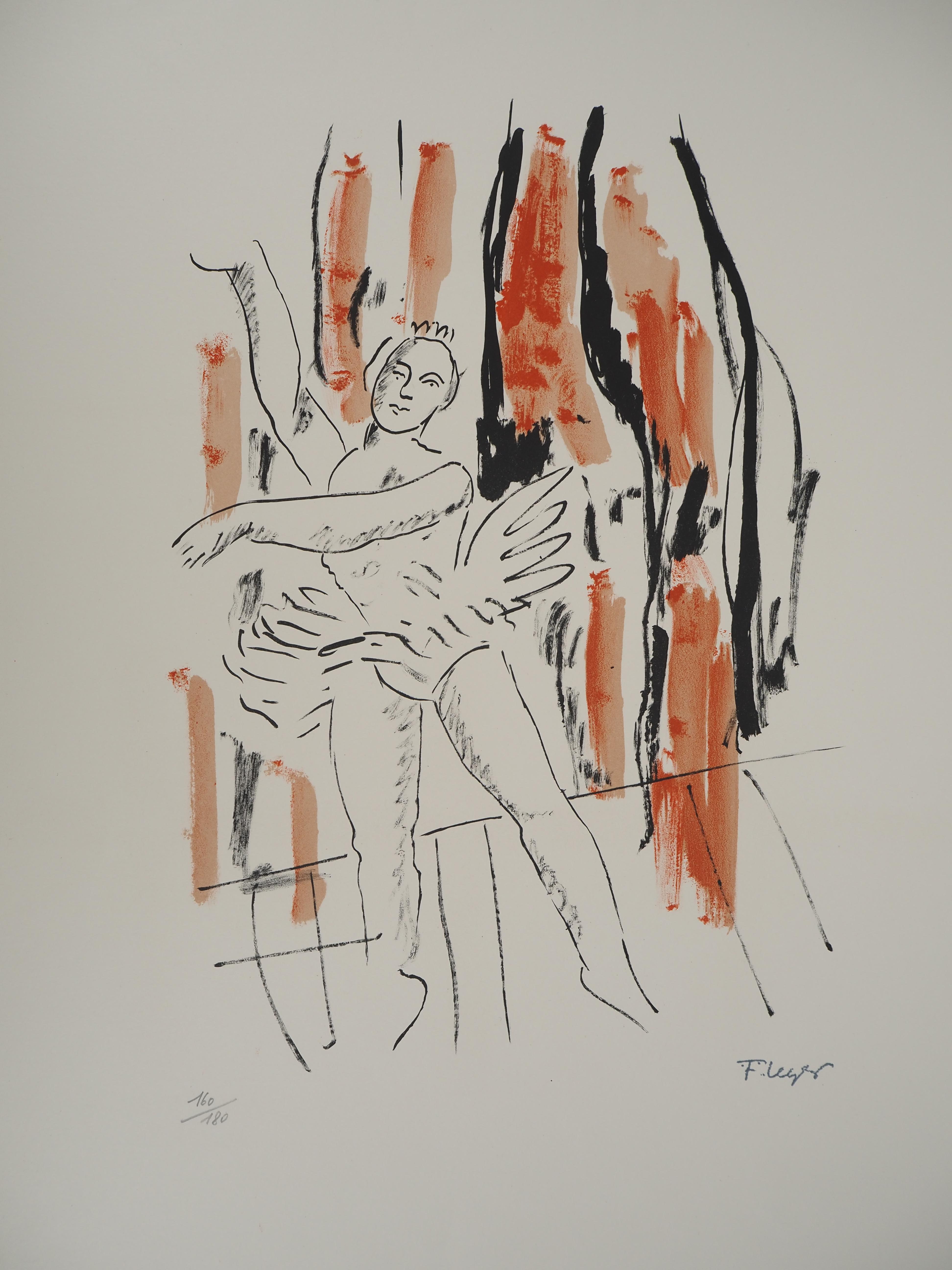 The city, The ballerina – Originallithographie, handsigniert, 1959 (Moderne), Print, von Fernand Léger
