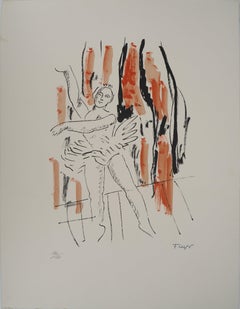 La ville, la ballerine - Lithographie originale, signée à la main, 1959