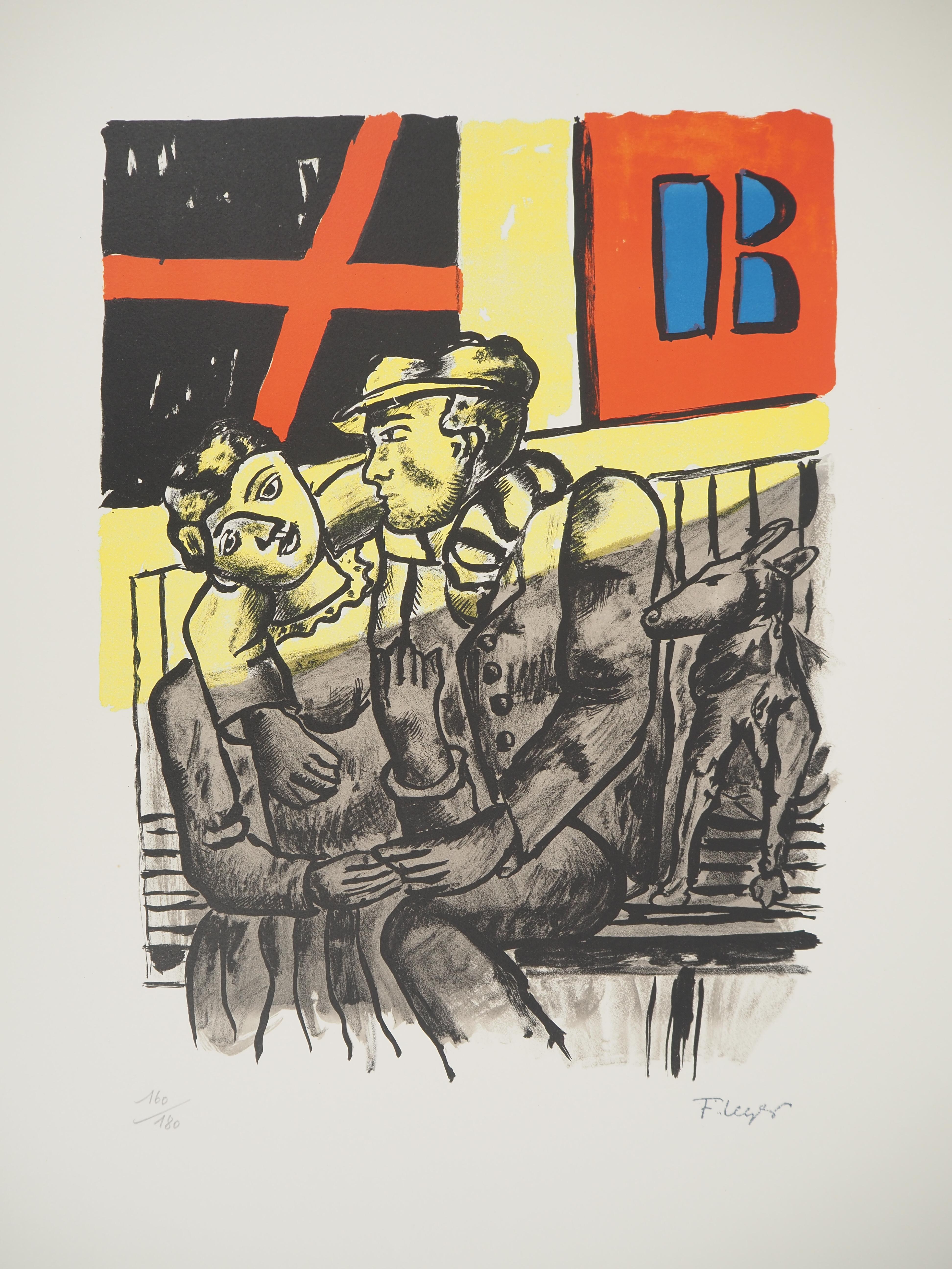The city, The lovers - Original lithograph, HANDSIGNED, 1959 - Modern Print by Fernand Léger