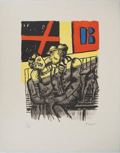 The city, The lovers - Original lithograph, HANDSIGNED, 1959