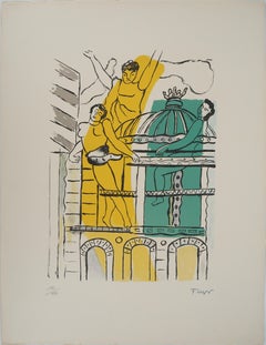 The city, The Opéra Garnier - Original Lithographie, HANDSIGNIERT, 1959
