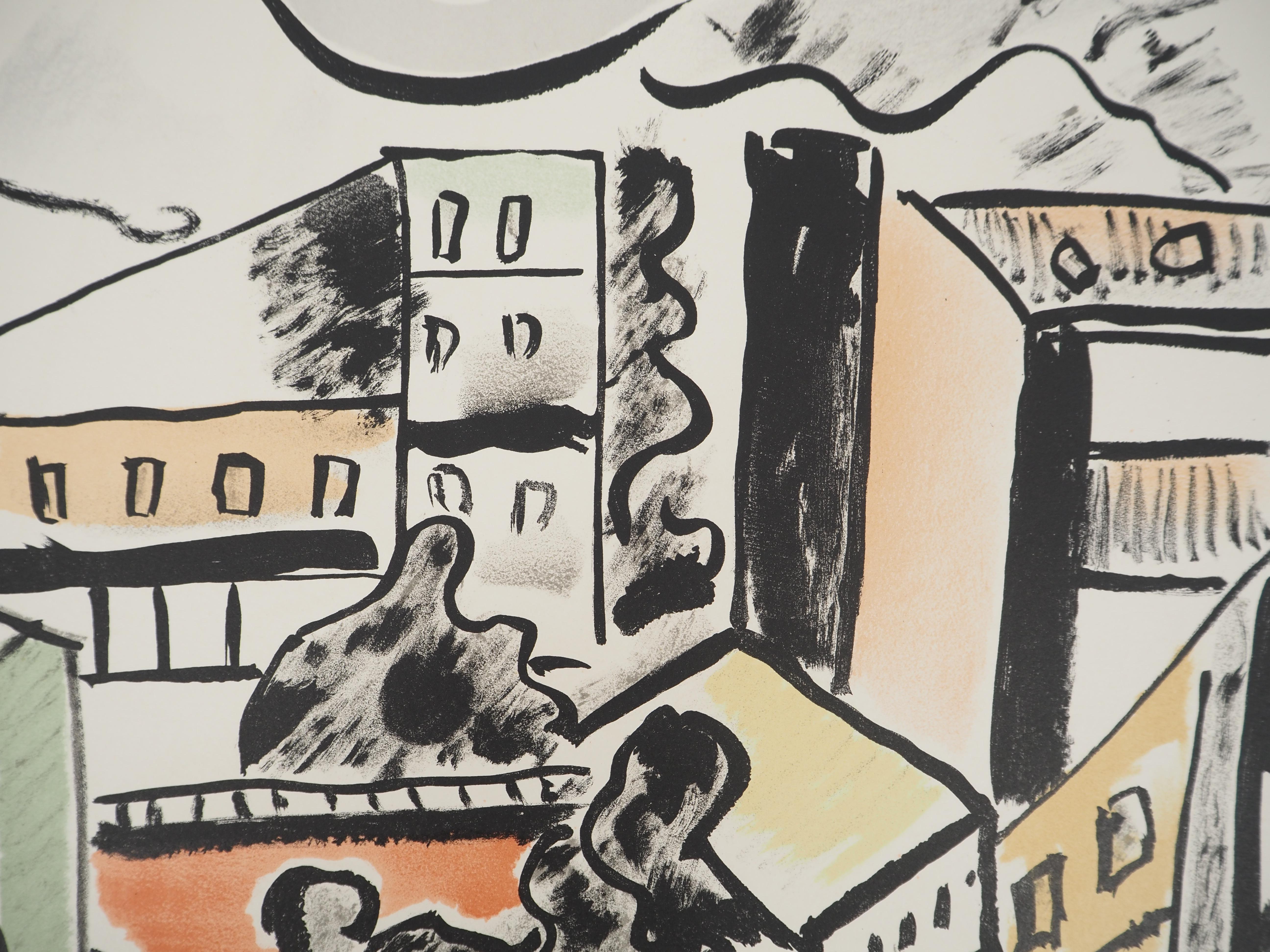 Fernand Léger
The roofs, 1959

Original lithograph (Atelier Mourlot)
Signed with the artist's stamp
Limited to 180 copies (Here numbered 160)
On Arches vellum  66 x 50.5 cm (c. 25.9 x 19.6 in)

REFERENCES :
- Catalog raisonne Saphire p.