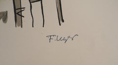 La ville, La gare - Lithographie originale, signée à la main, 1959