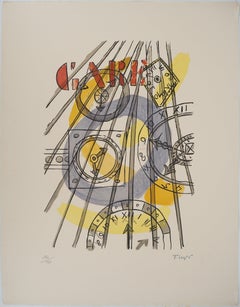 The city, The train station – Originallithographie, handsigniert, 1959