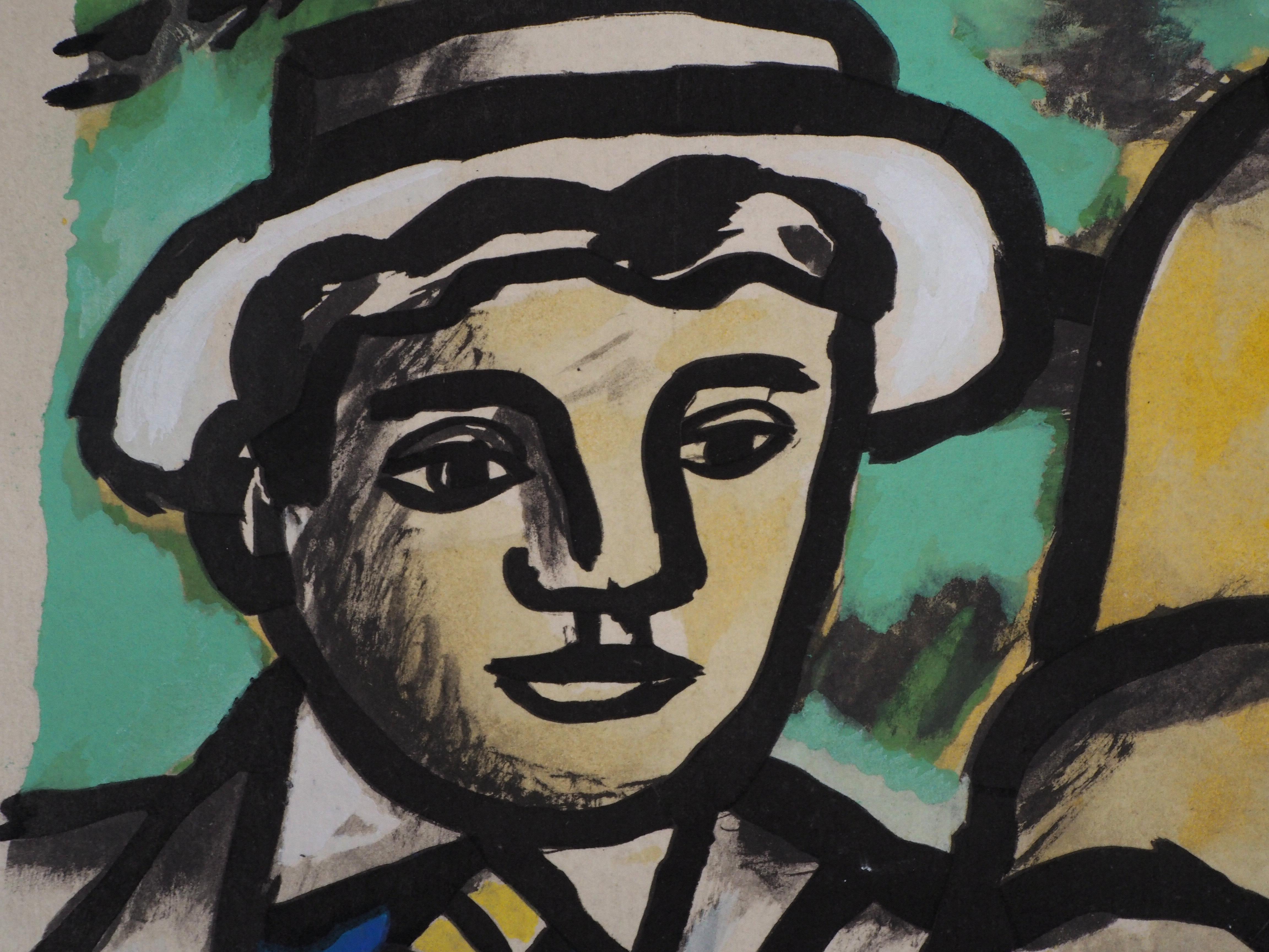 Los amantes elegantes - Litografía y plantilla, 1959 - Figurative Print Negro de Fernand Léger
