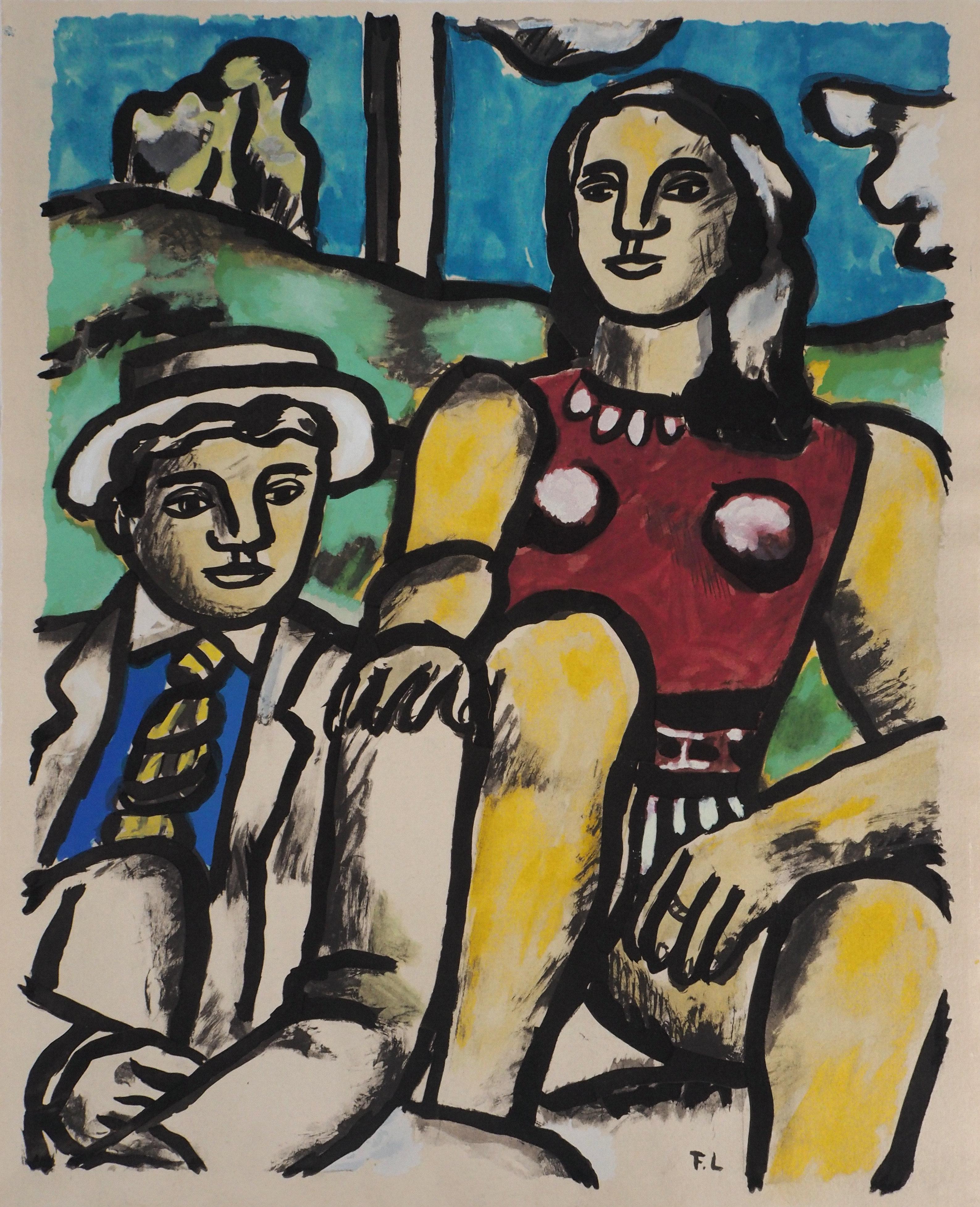 Fernand Léger Figurative Print -  The Elegant Lovers - Lithograph and Stencil, 1959