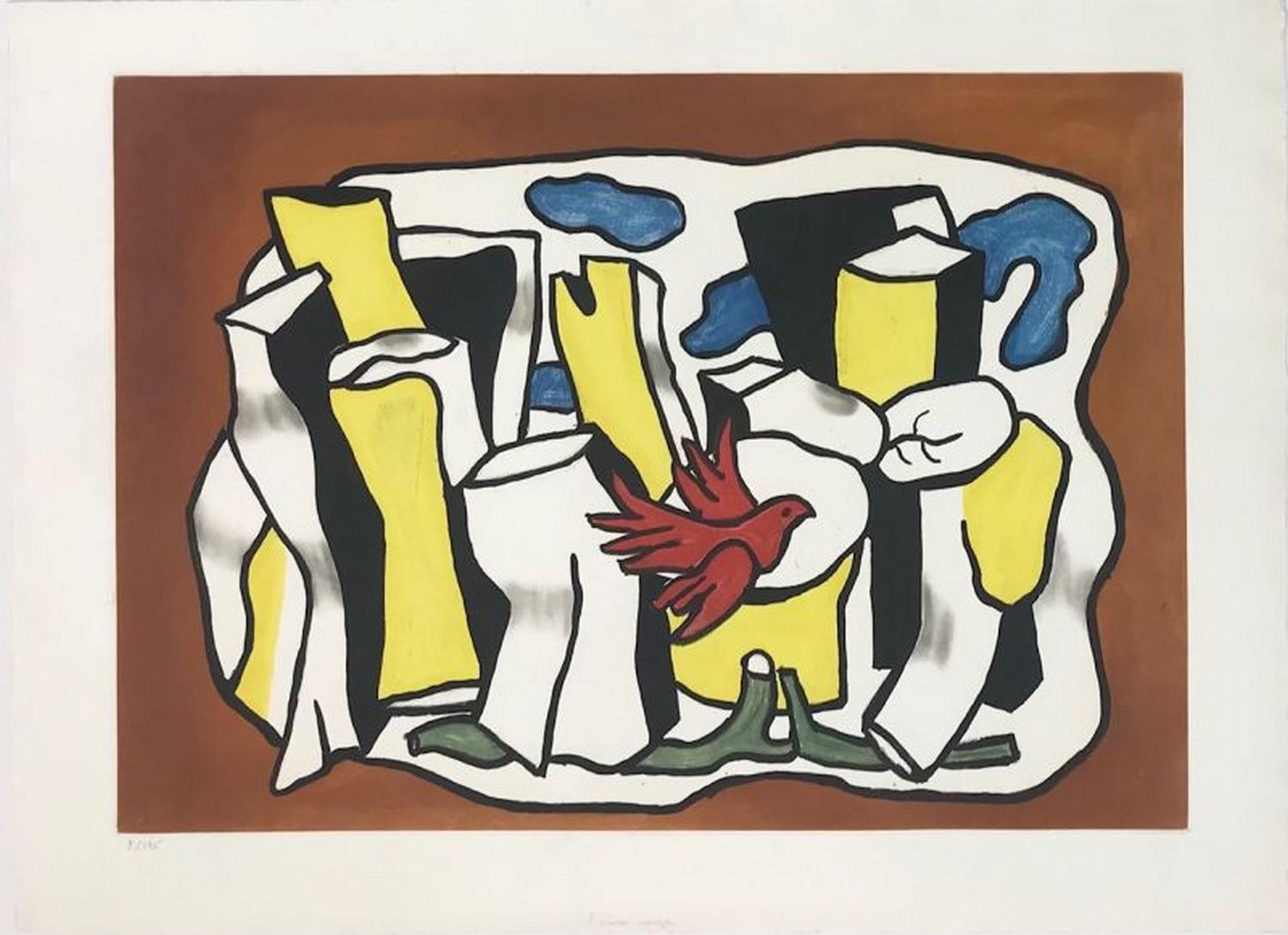 Fernand Léger Abstract Print - The Red Bird in the Wood 