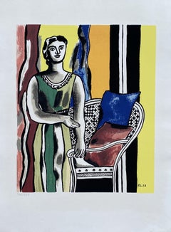 Woman with armchair - Lithograph signed in the plate