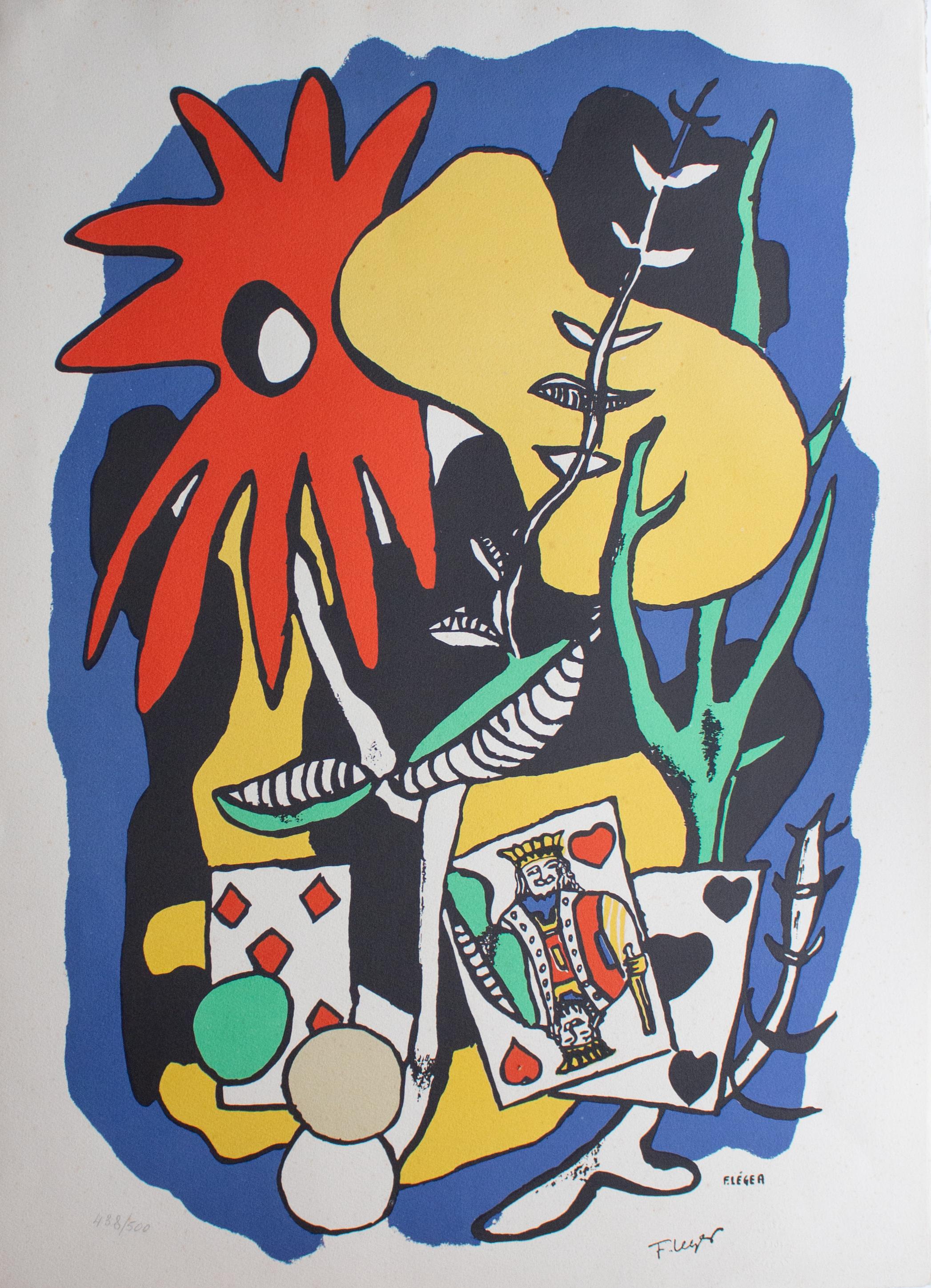 Fernand Léger “The King of Cards” Lithograph, Musée Léger Biot, Edition 488/500