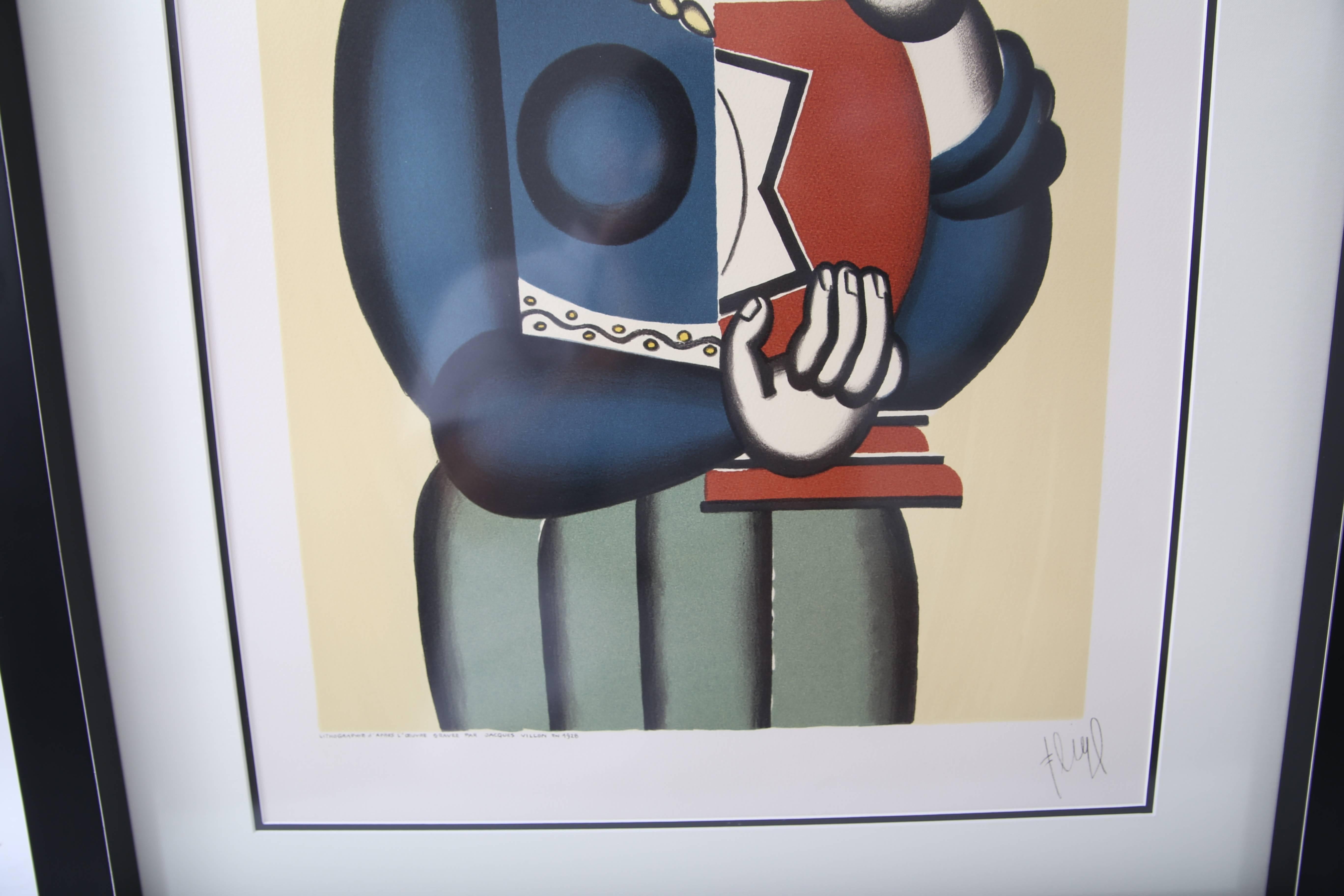 „Frau, die eine Vase hält“, Lithographie von Jacques Villon, Fernand Leger 3